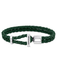 THOMAS SABO Double Bracelet with Braided, Green Leather