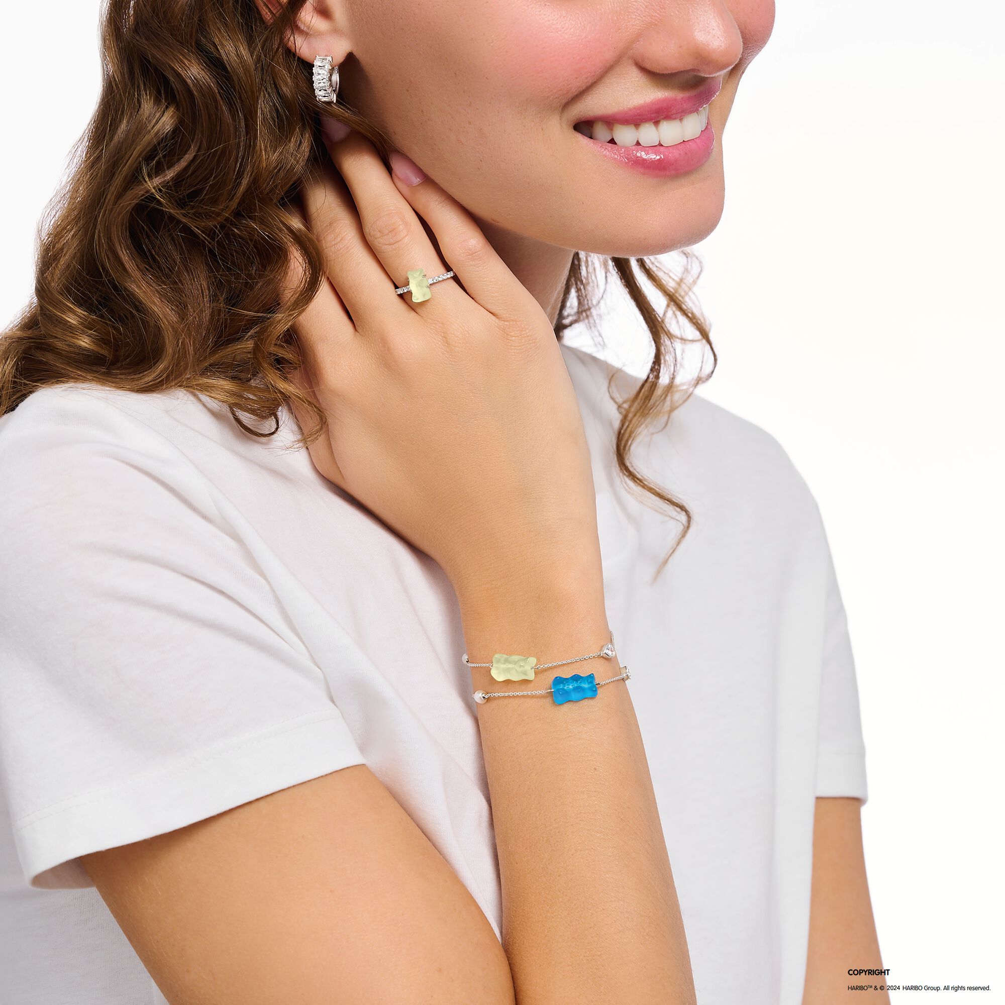 THOMAS SABO Bracelet with white goldbears, freshwater pearl &amp; zirconia