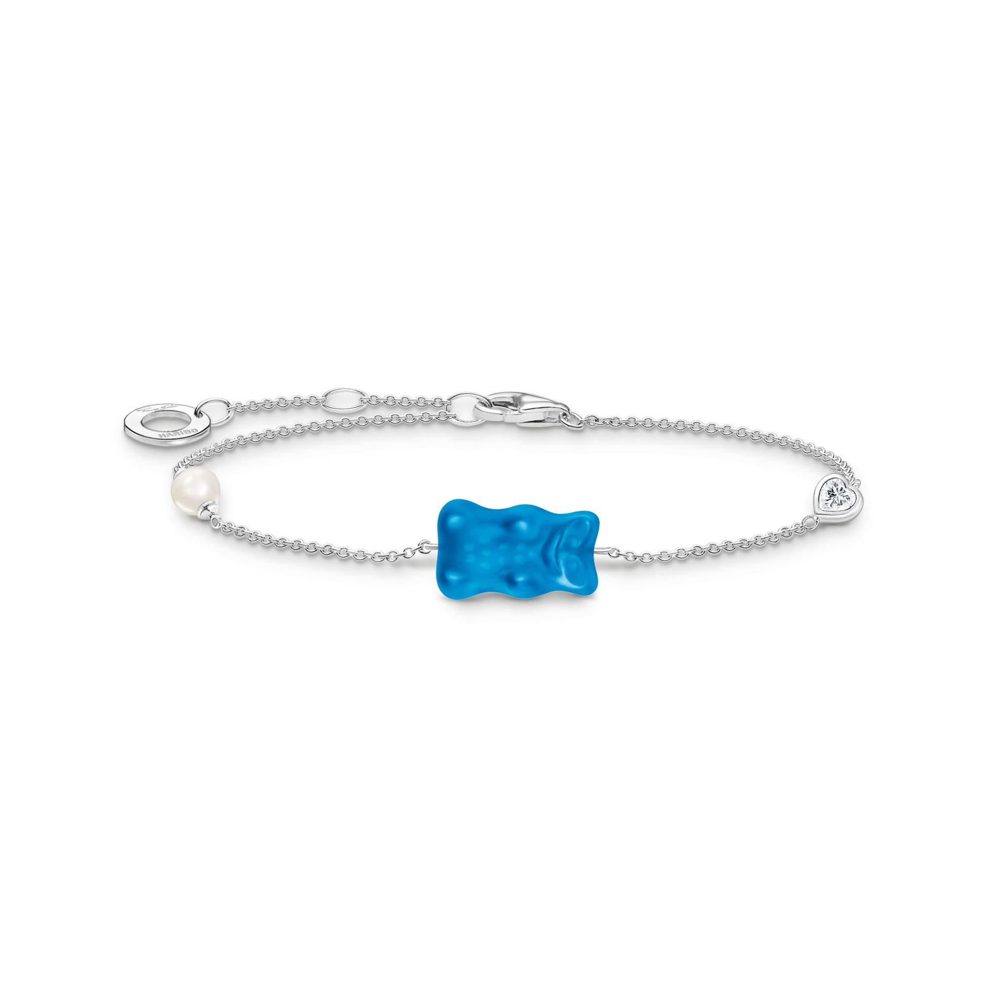 THOMAS SABO Bracelet with blue goldbears, freshwater pearl &amp; zirconia