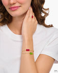 THOMAS SABO Bracelet with green goldbears & freshwater pearl