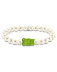 THOMAS SABO Pearl bracelet with green goldbears