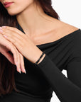 THOMAS SABO Obsidian bracelet with three zirconia beads