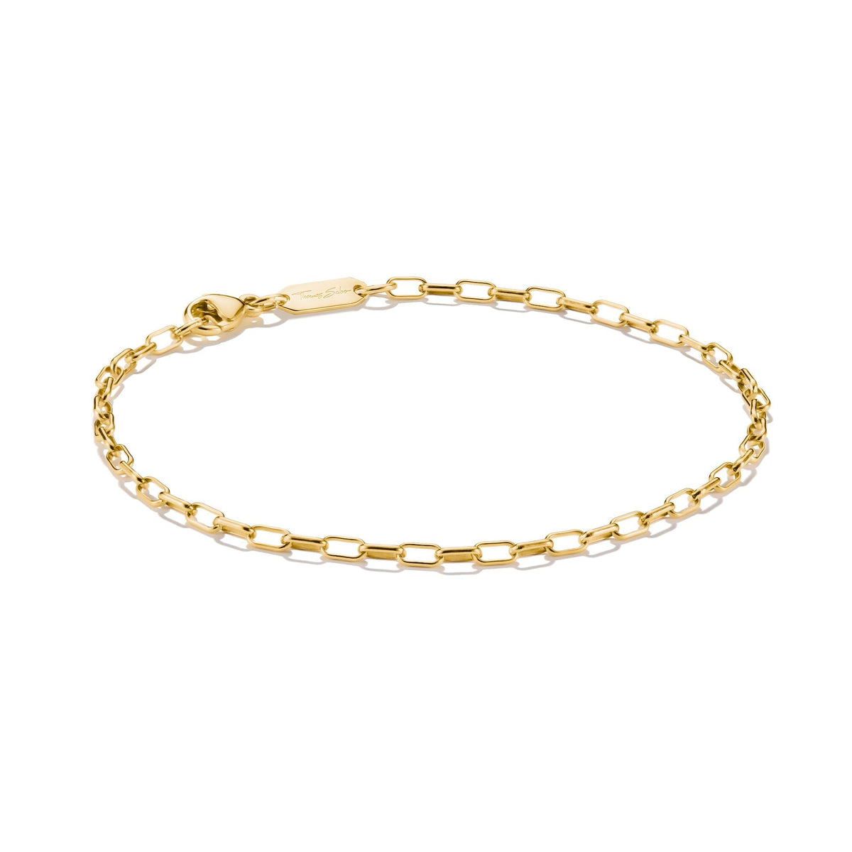 Gold-Tone Stainless Steel Paperclip Bracelet 2.3mm