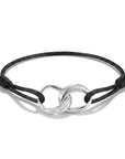 Textile bracelet Together black with zirconia