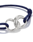 Textile bracelet Together dark blue with zirconia