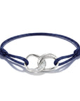 Textile bracelet Together dark blue with zirconia