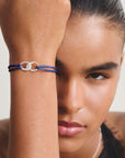 Textile bracelet Together dark blue with zirconia