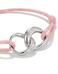 Textile bracelet Together pink with zirconia