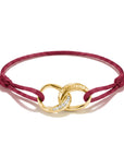 Textile bracelet Together red with zirconia