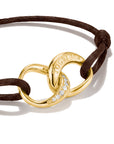 Textile bracelet Together brown with zirconia