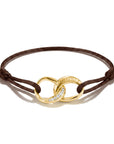 Textile bracelet Together brown with zirconia