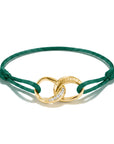 Textile bracelet Together green with zirconia