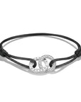 Textile bracelet Together black with zirconia