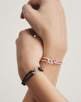 Textile bracelet Together black with zirconia