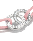 Textile bracelet Together pink with zirconia