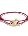 Textile bracelet Together red with zirconia