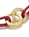 Textile bracelet Together red with zirconia