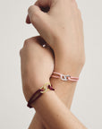 Textile bracelet Together red with zirconia