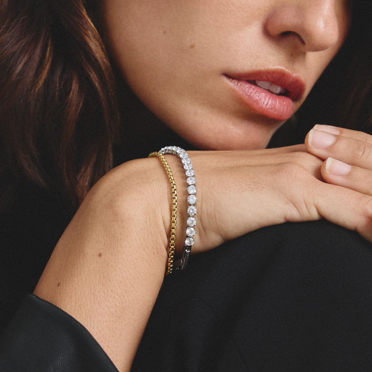 Gold-Tone Stainless Steel Box Chain Bracelet 2.7mm