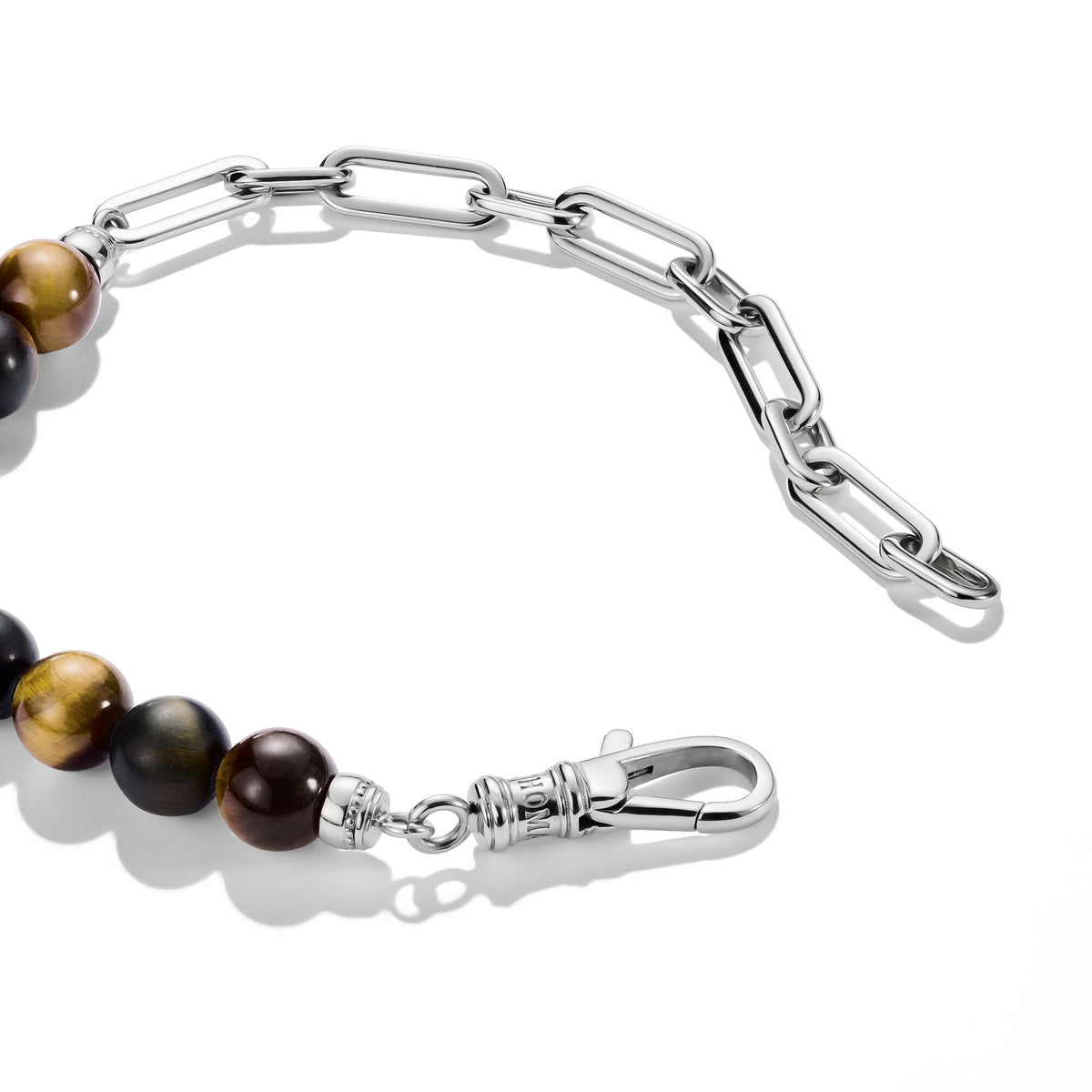 Stainless Steel Tiger's Eye Bead Bracelet