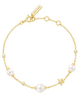 Ania Haie Gold Pearl and Star Station Bracelet
