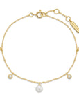 Ania Haie Gold Shell Pearl & Sparkle Drop Station Bracelet