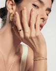 Gold Sculptural Arc Hoop Earrings