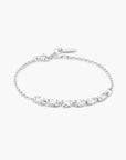 Silver Half-Bezel Oval Half-Tennis Bracelet