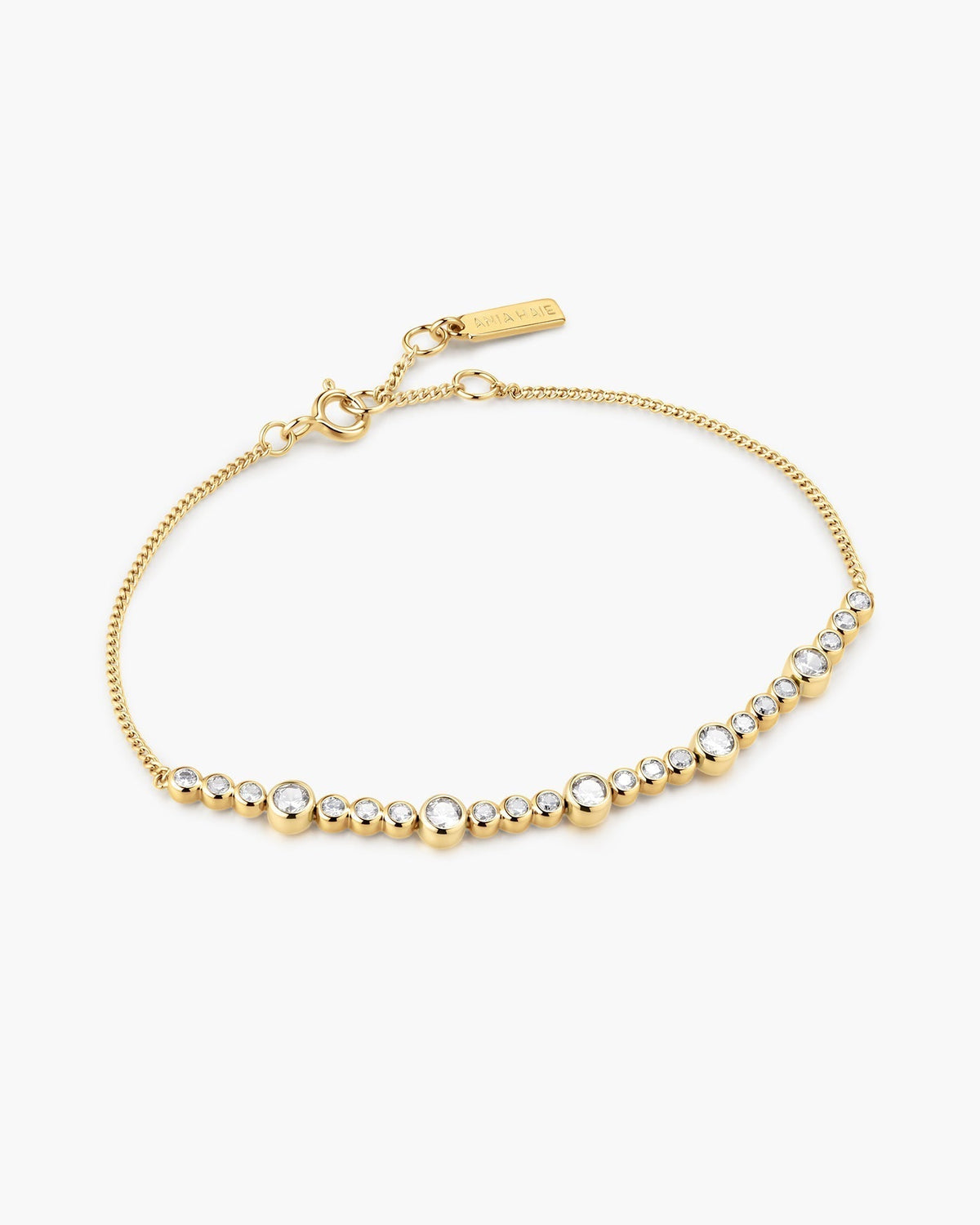 Gold Alternating Bezel-Set Bracelet