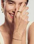 Gold Alternating Bezel-Set Bracelet