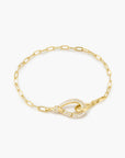 Gold Interlocked Pave & Polished Knot Bracelet