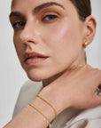 Gold Ethereal Teardrop Dangle Station Bracelet