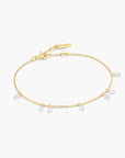 Gold Ethereal Teardrop Dangle Station Bracelet