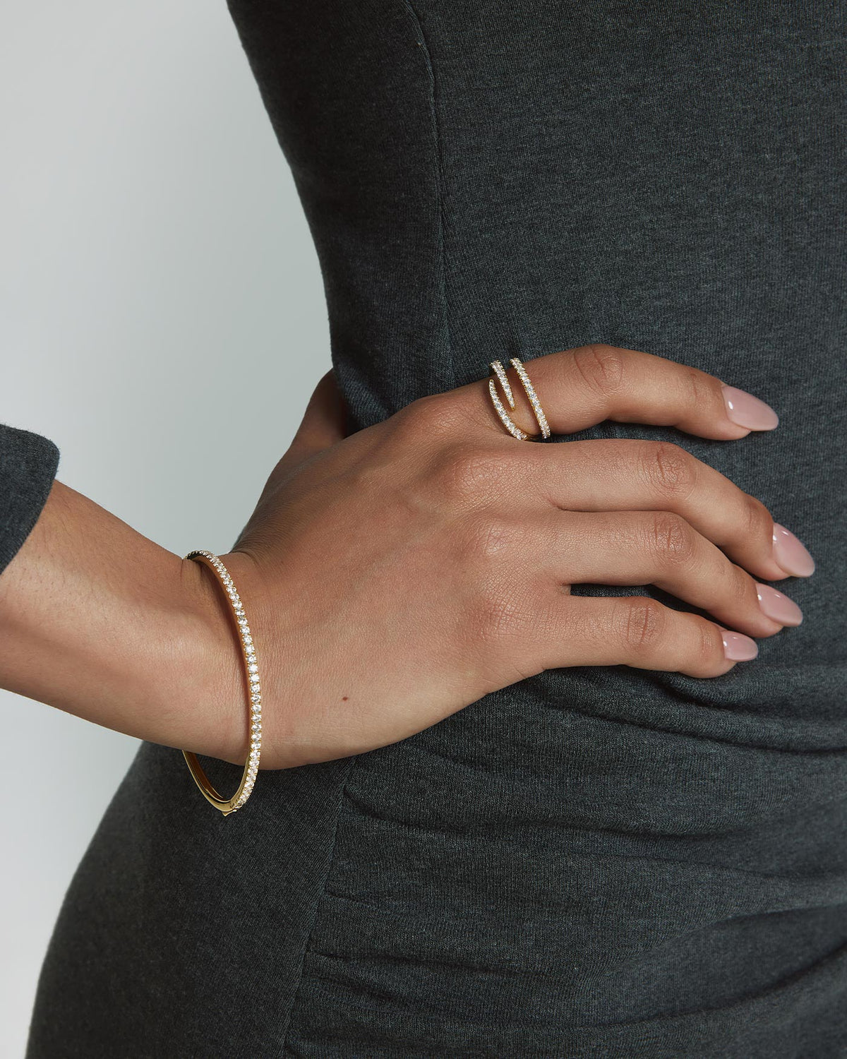 Gold Pave Tennis Bangle