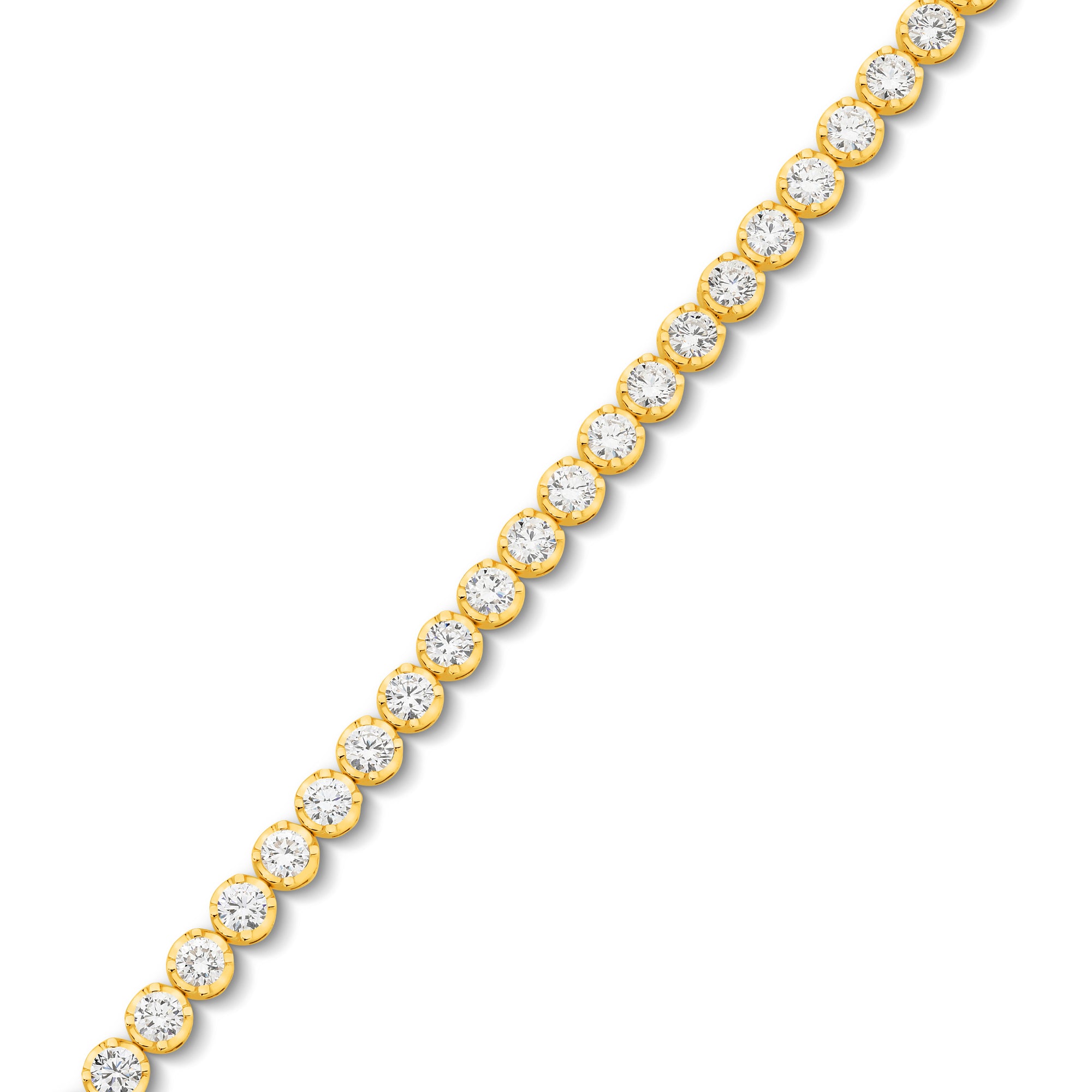 HEIRLOOM BRILLIANT CUT DIAMOND TENNIS BRACELET - SOLID GOLD