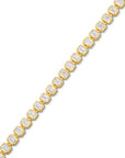 21CT TDW EMERALD CUT DIAMOND TENNIS BRACELET - 9CT GOLD