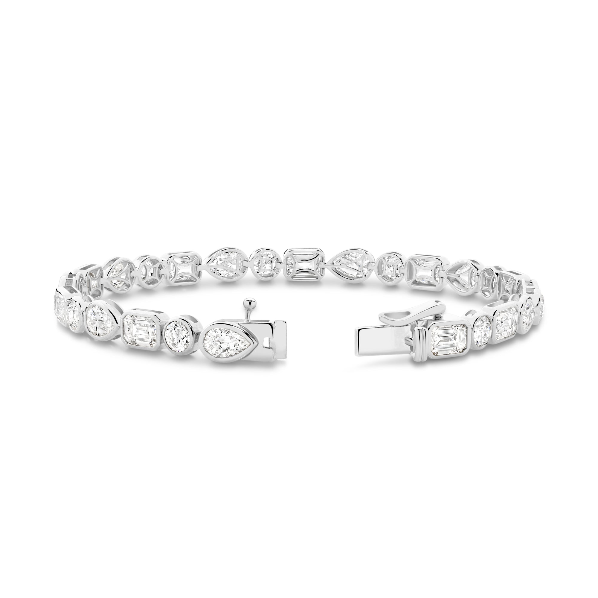10.5CT TDW MIXED SHAPE DIAMOND TENNIS BRACELET - 9CT GOLD