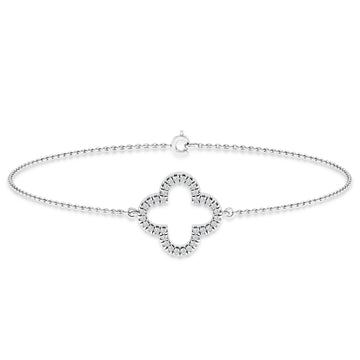 9CT DIAMOND CLOVER BRACELET