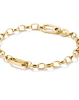 Gold-Tone Stainless Steel Charm Club Bracelet with Connect Link