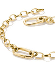 Gold-Tone Stainless Steel Charm Club Bracelet with Connect Link