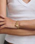 Gold-Tone Stainless Steel Charm Club Bracelet with Connect Link