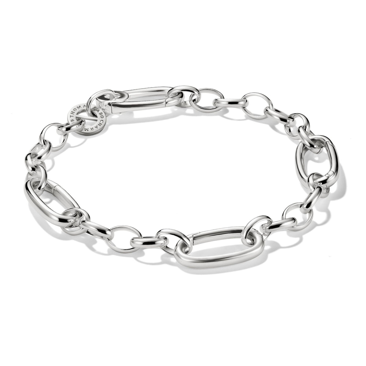 Silver-Plated Charm Club Bracelet with 3 Connect Links