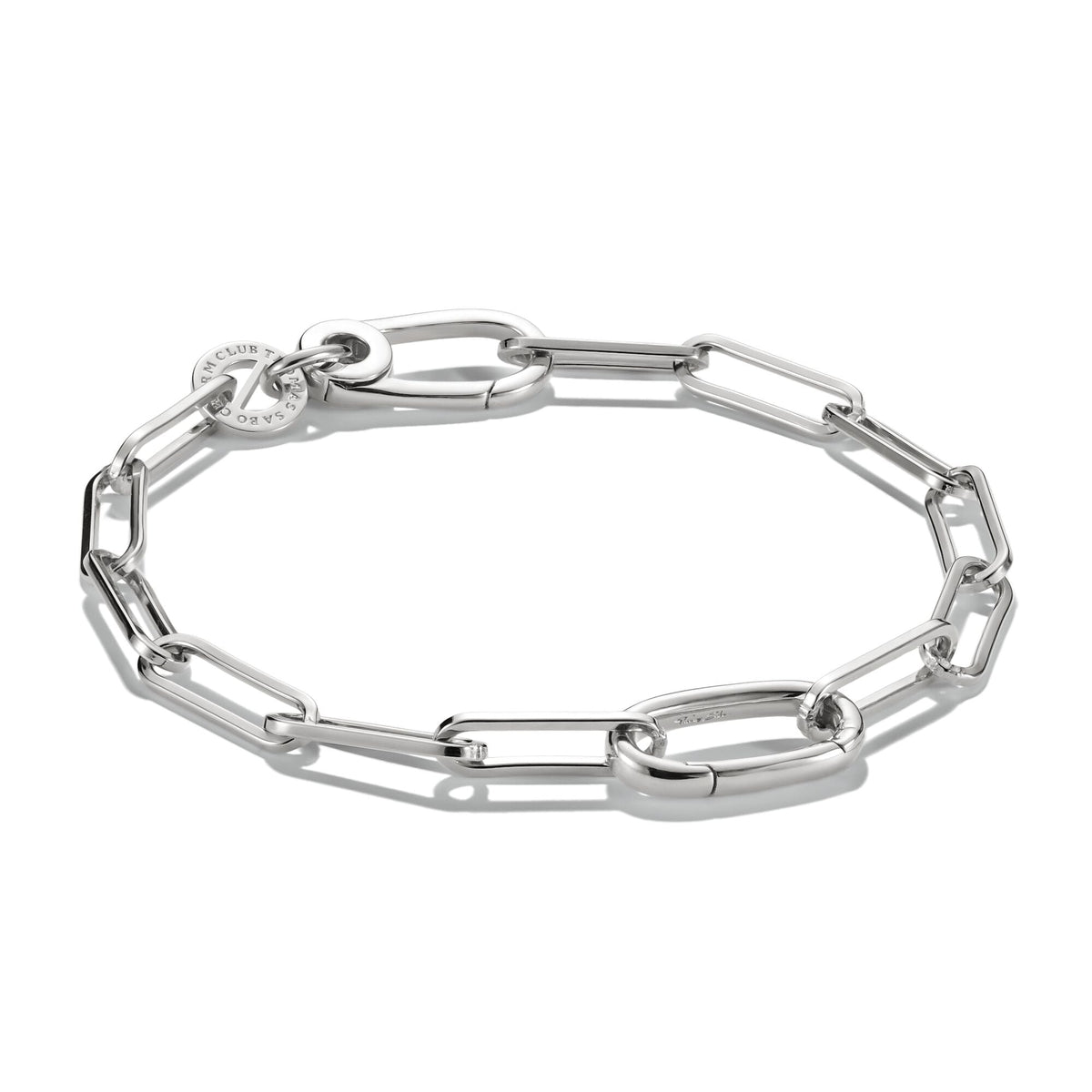 Silver-Plated Charm Club Chunky Link Bracelet