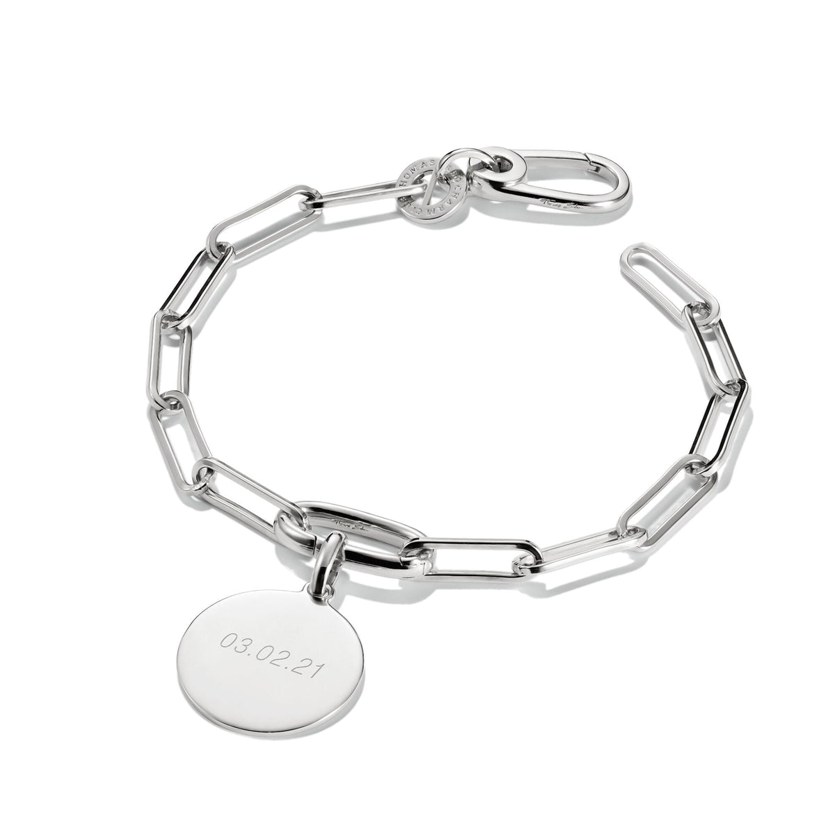 Silver-Plated Charm Club Chunky Link Bracelet