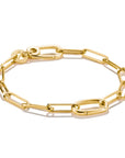 Gold-Tone Stainless Steel Charm Club Chunky Link Bracelet