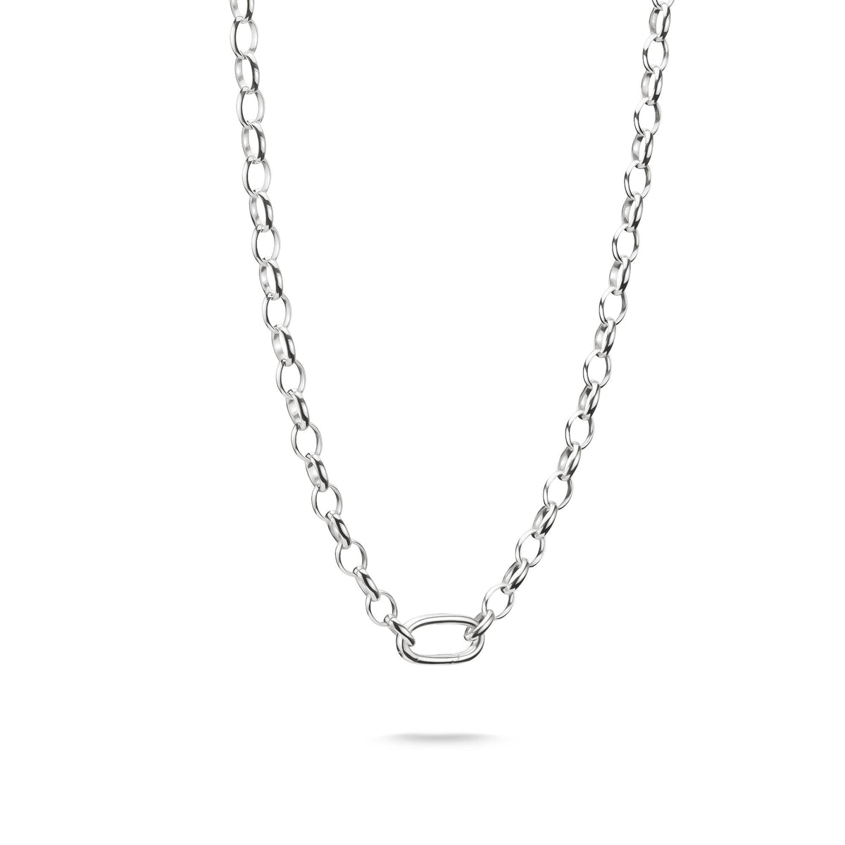 Silver-Plated Charm Club Necklace with Connect Link