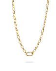 Gold-Tone Stainless Steel Charm Club Necklace with Connect Link