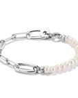 THOMAS SABO Connect Charm Bracelet Paperclip with Pearls Silver