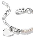 THOMAS SABO Connect Charm Bracelet Paperclip with Pearls Silver