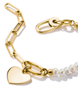 THOMAS SABO Connect Charm Bracelet Paperclip with Pearls Gold